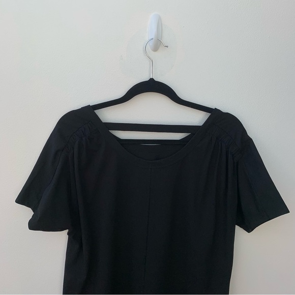 COS size Small Black T Shirt Shift Dress Short Sleeve Stretch Jersey Drop Back - Picture 6 of 10